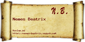 Nemes Beatrix névjegykártya